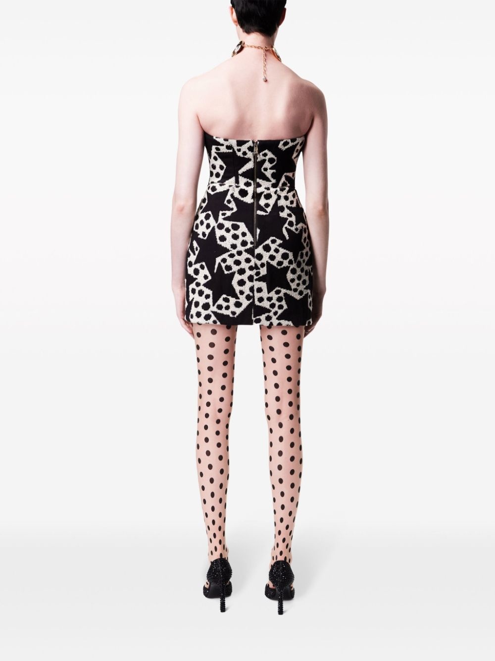 star-print jacquard minidress - 4