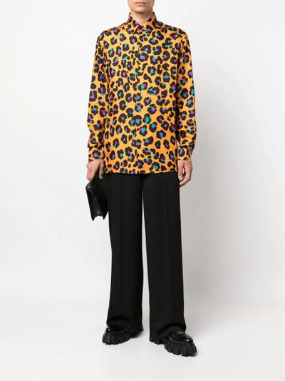 VERSACE Daisy leopard-print silk shirt outlook