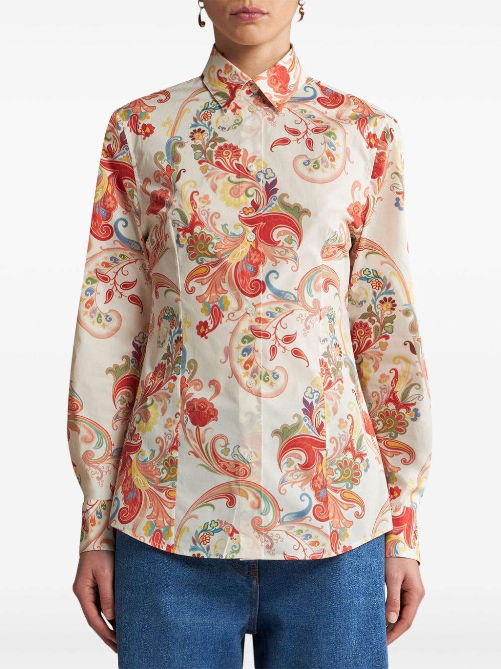 paisley-print cotton-poplin shirt - 3