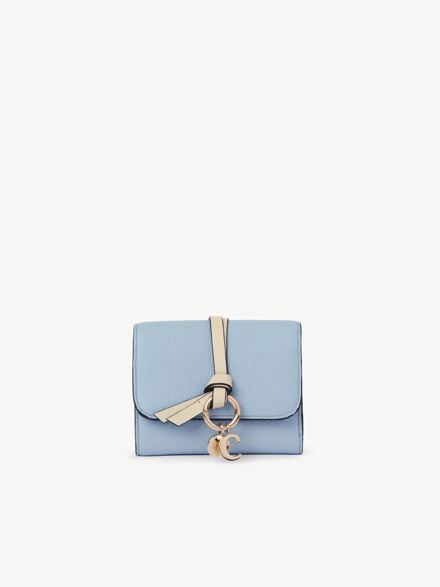 SMALL ALPHABET TRI-FOLD IN GRAINED LEATHER - 1