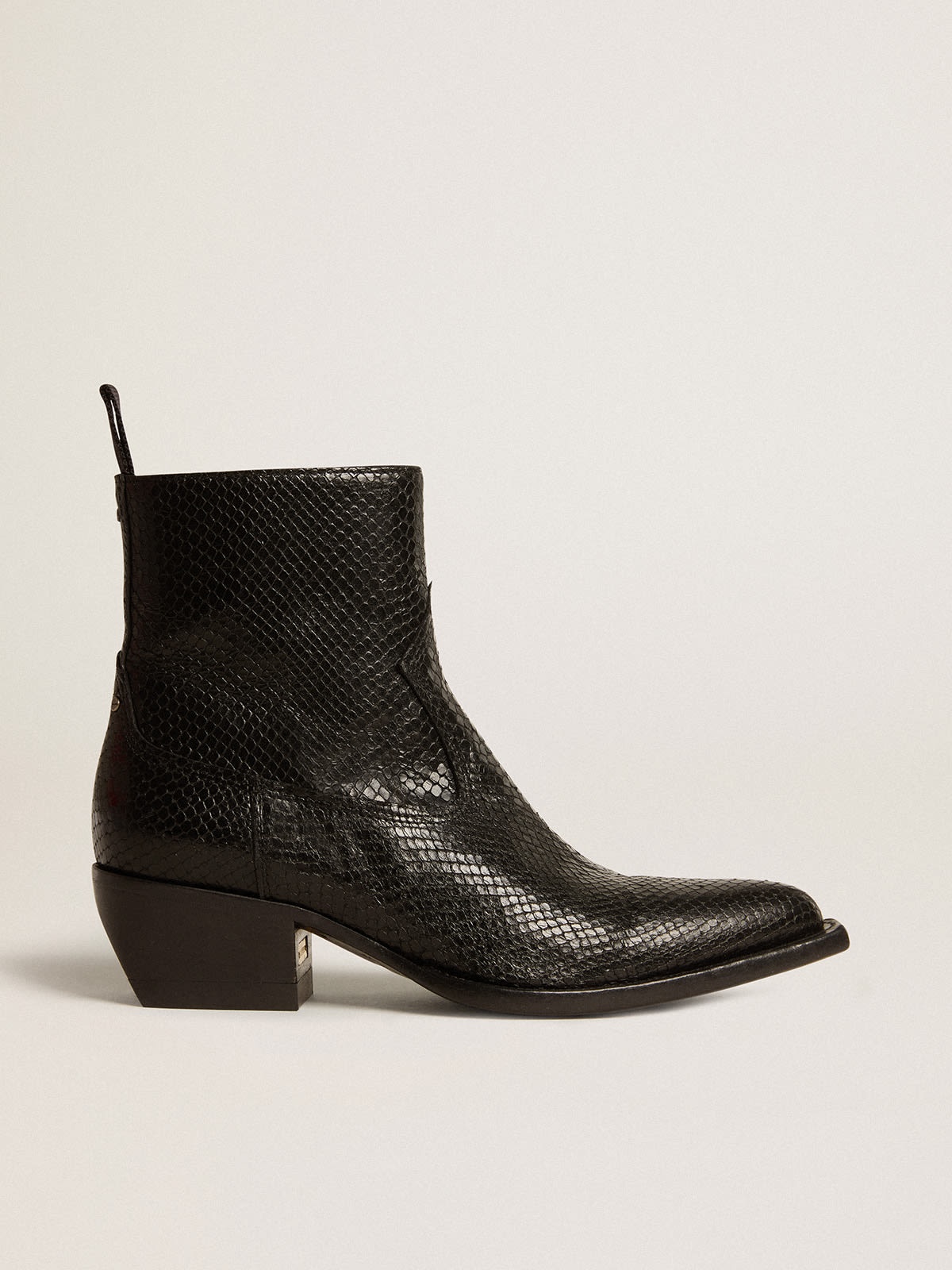 Low Debbie boots in black snake-print leather - 1