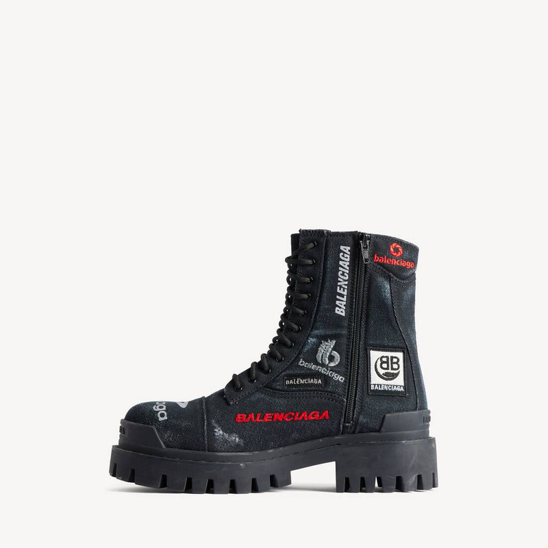 BALENCIAGA Men's Combat Strike Boot in Black outlook