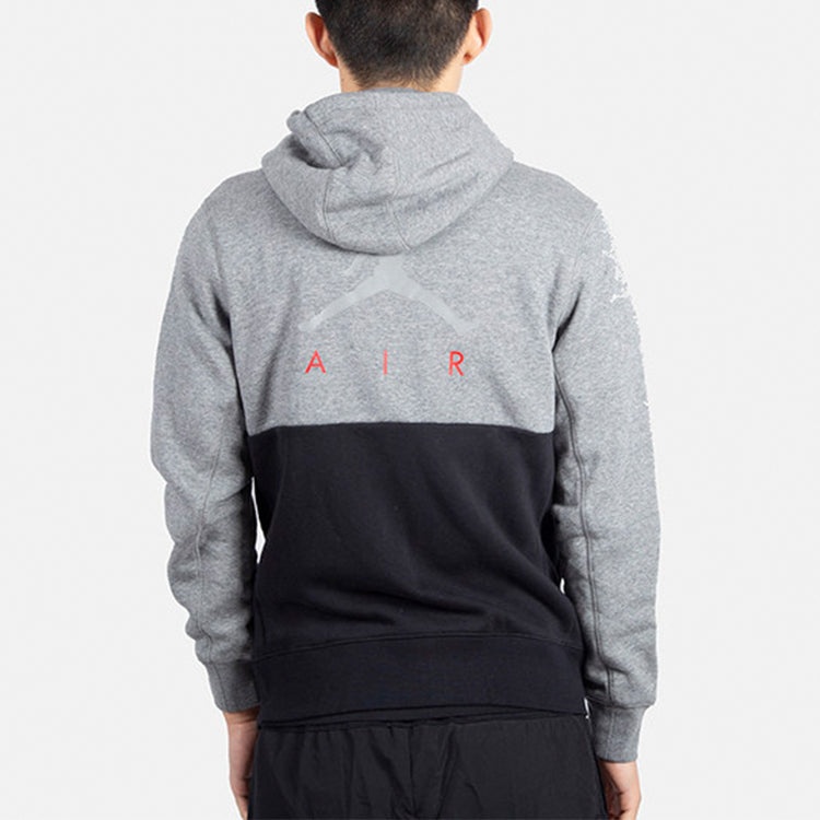 Air Jordan Basketball Casual Sports Hooded Jacket Black Gray Colorblock CK1353-091 - 2