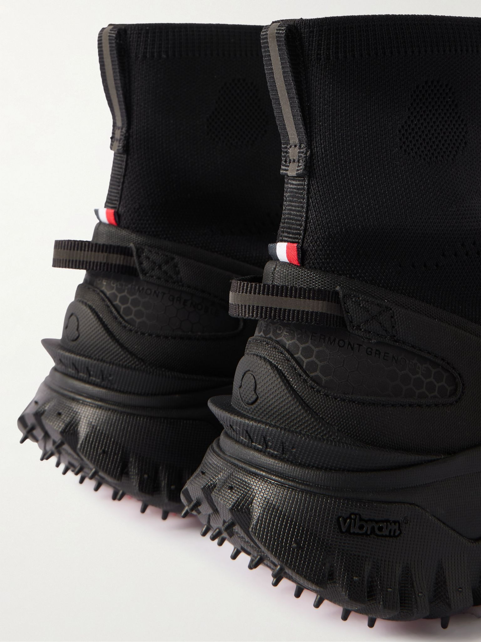 Trailgrip rubber-trimmed stretch-knit sneakers Black - 4