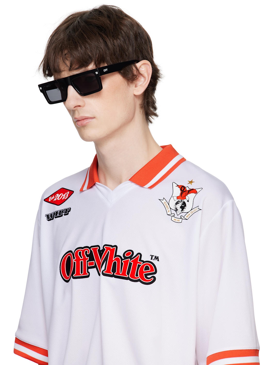 【送料&関税込】Off-White OERI13Z CHANDLER SUNGLASSES Sungla Off-White Chandler Logo Rectangle Sunglasses | Neiman Marcus