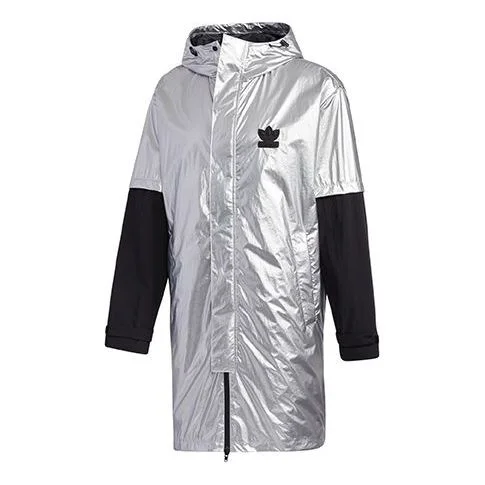 adidas originals Liquid Metal Wb Sports Hooded Windbreaker Jacket Men's Silver GT7292 - 1