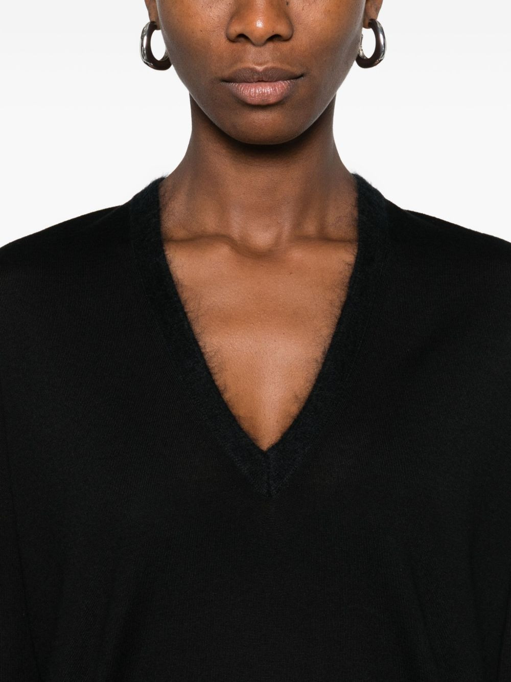 V-neck long-sleeve sweater - 5