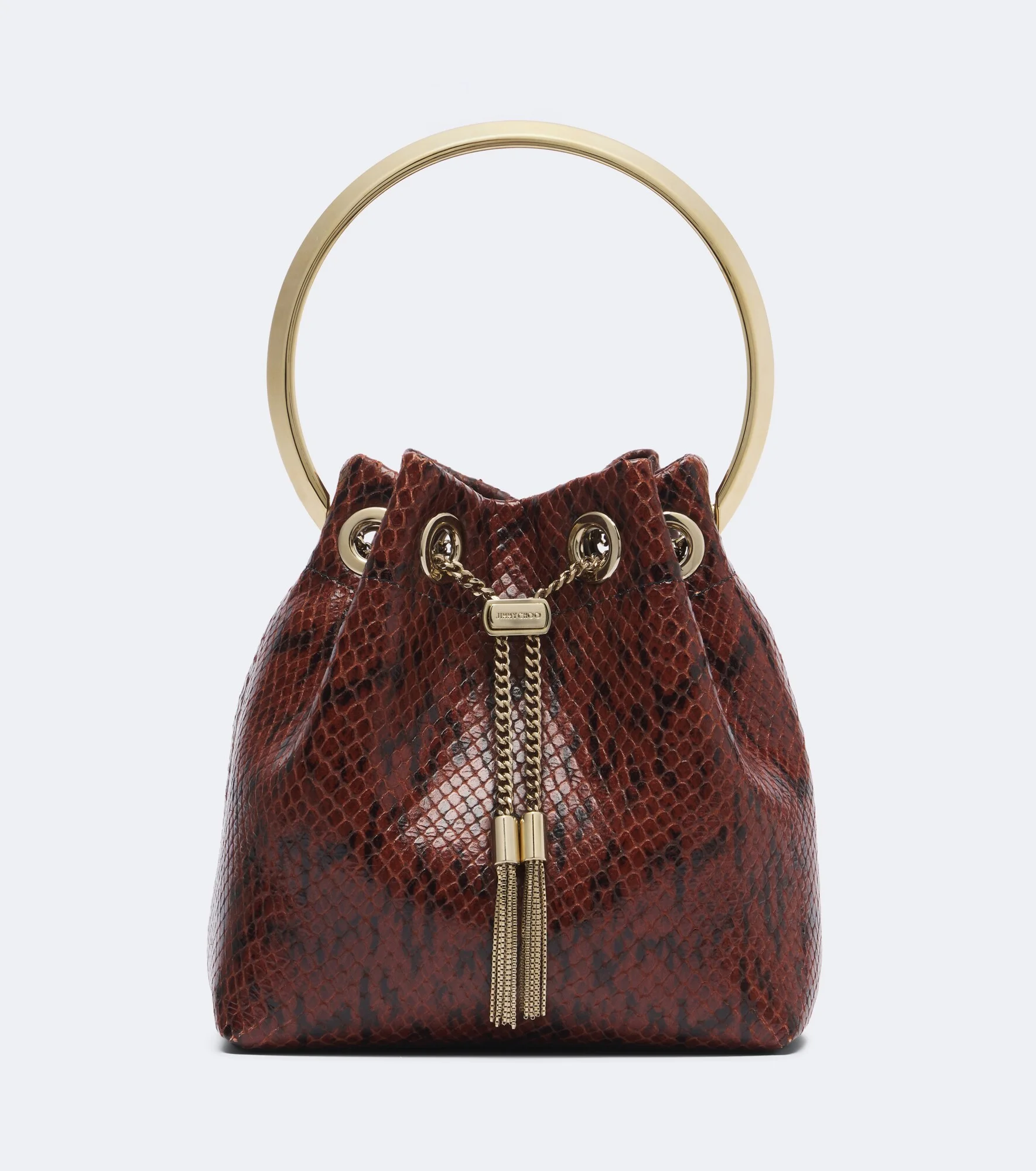 Bon Bon snake-effect leather bucket bag - 1