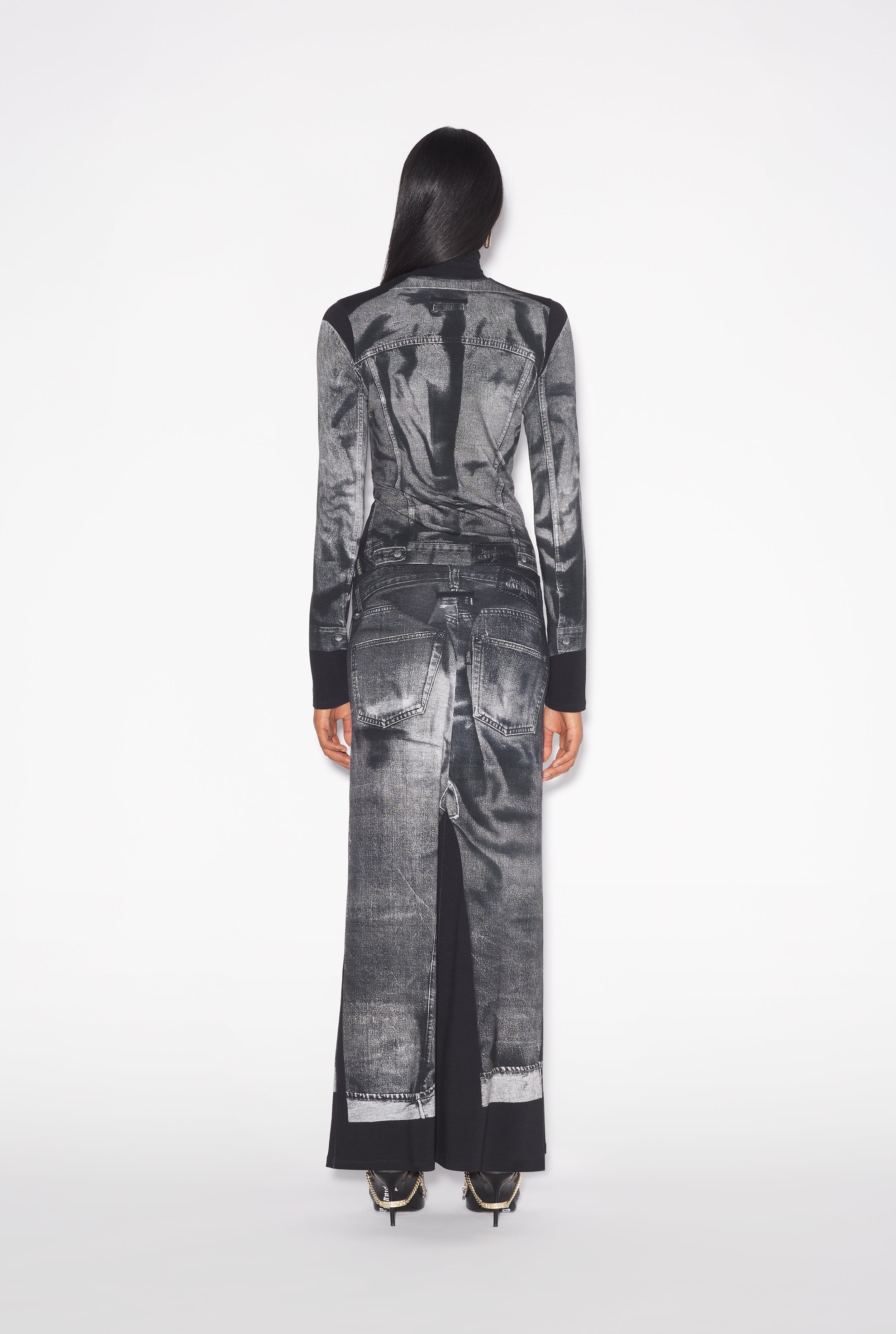 THE BLACK DENIM TROMPE L’OEIL SKIRT - 2