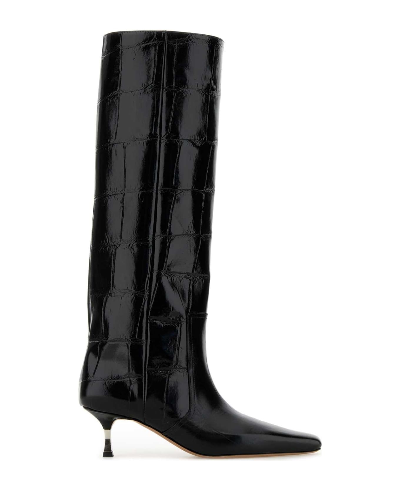 Black Leather Bettina Boots - 1