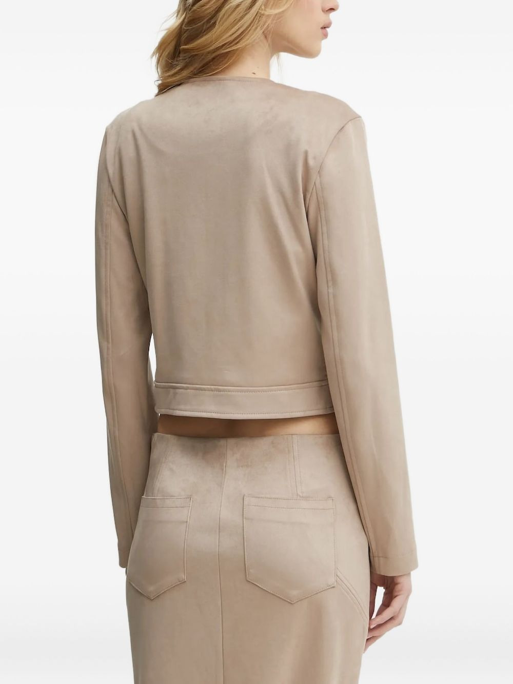 zip-fastening cropped jacket - 2