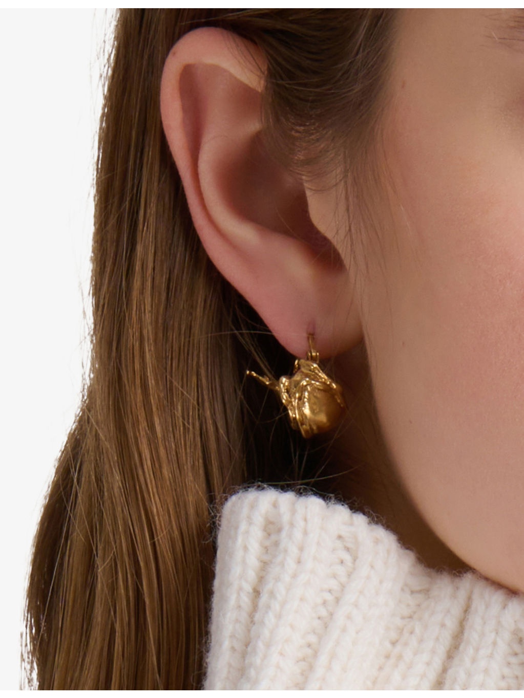 Tulip Brass Hoop Earrings - 2