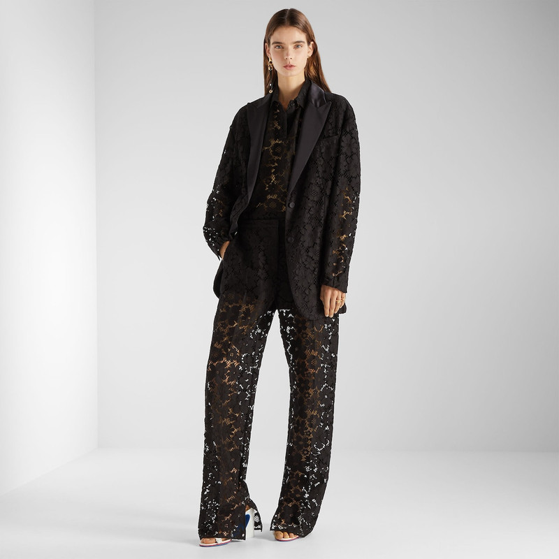 FENDI Polo shirt Black lace polo shirt outlook