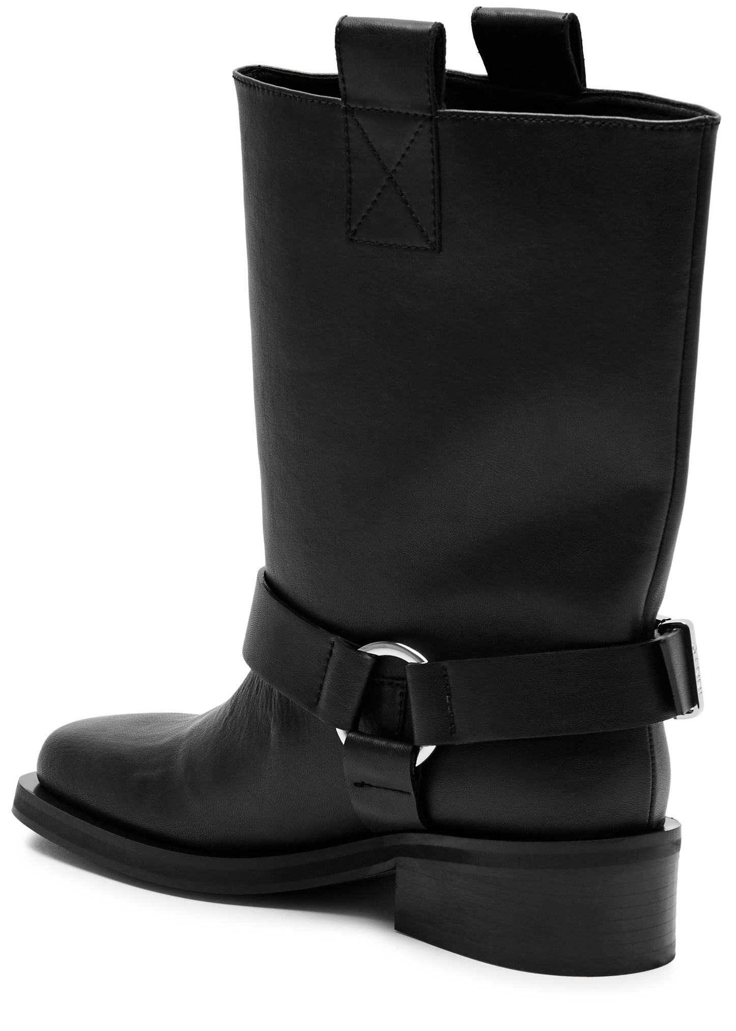 Leather mid-calf biker boots - 2