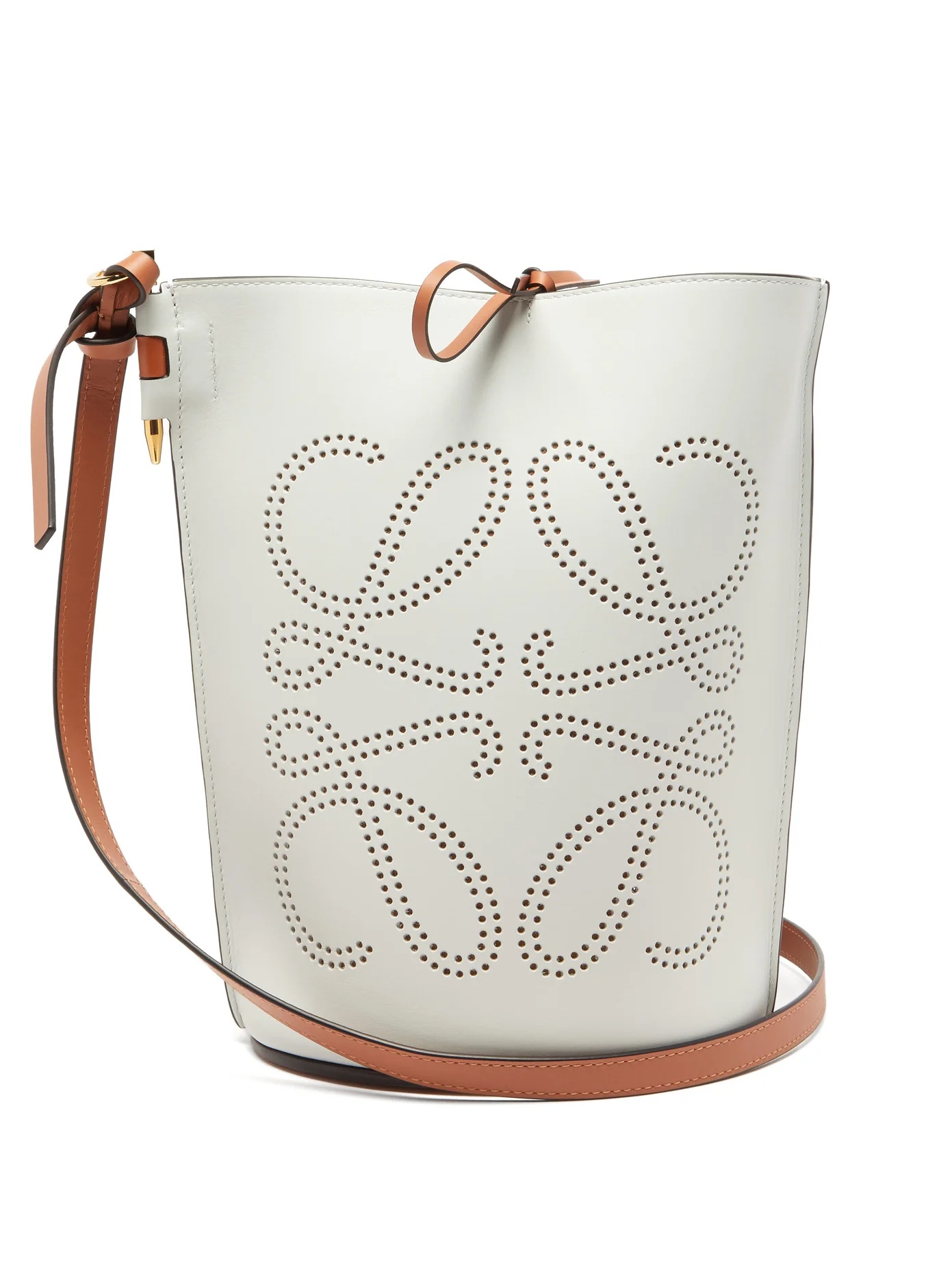 Gate Anagram-perforated leather bucket bag - 1