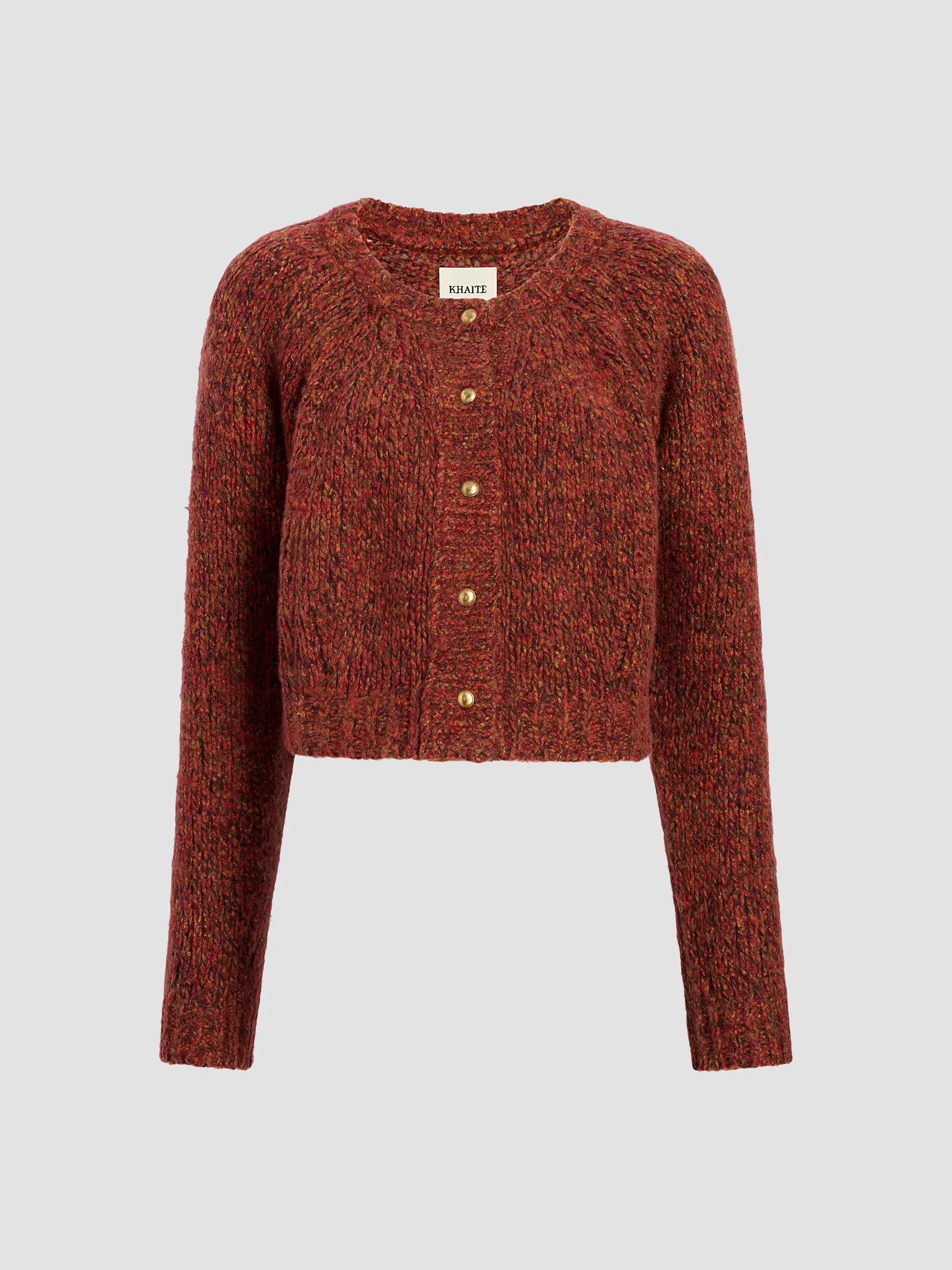 Women's Niels Cashmere-Silk Crewneck Cardigan - Cherry - 1