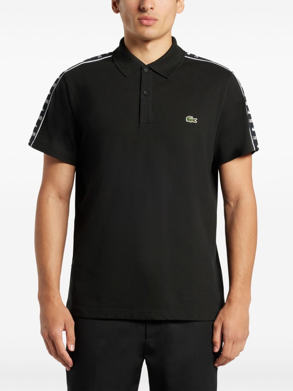logo-embroidered side-stripe polo shirt - 3