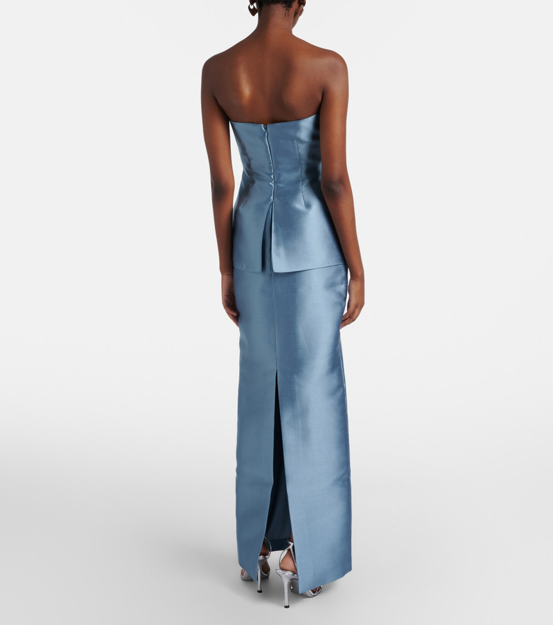 Lucille strapless satin gown 3