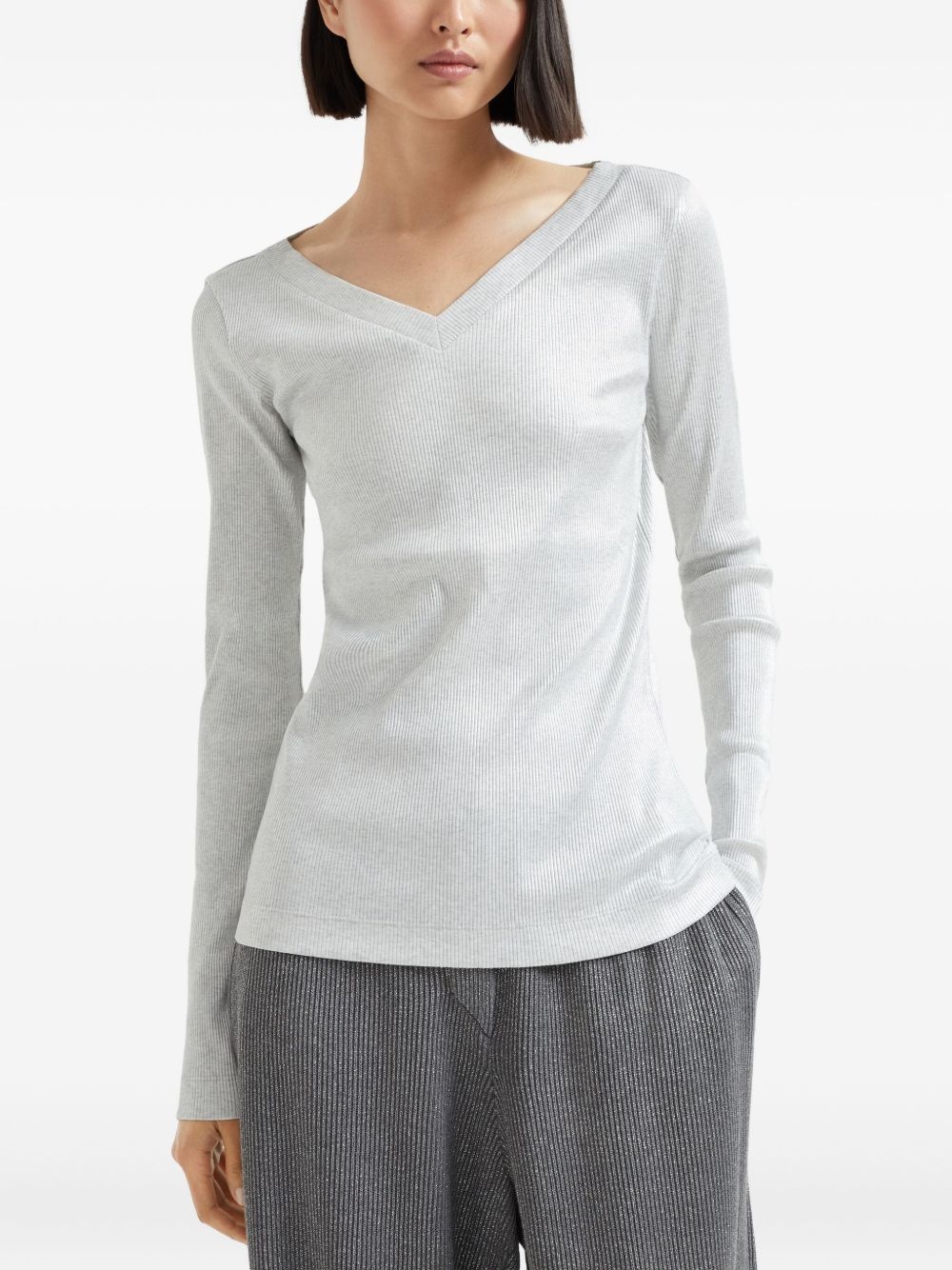 fine-ribbed T-shirt - 3