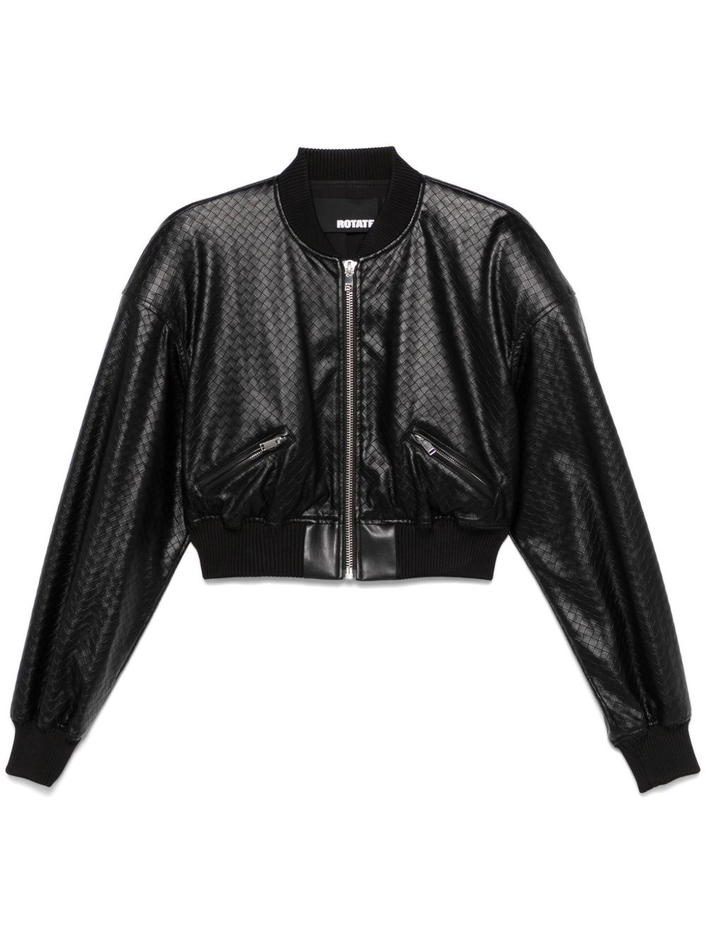 braided cropped bomber jacket - 1