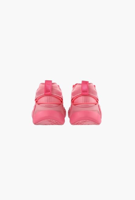 Pink gummy leather and mesh B-Runner sneakers - 3