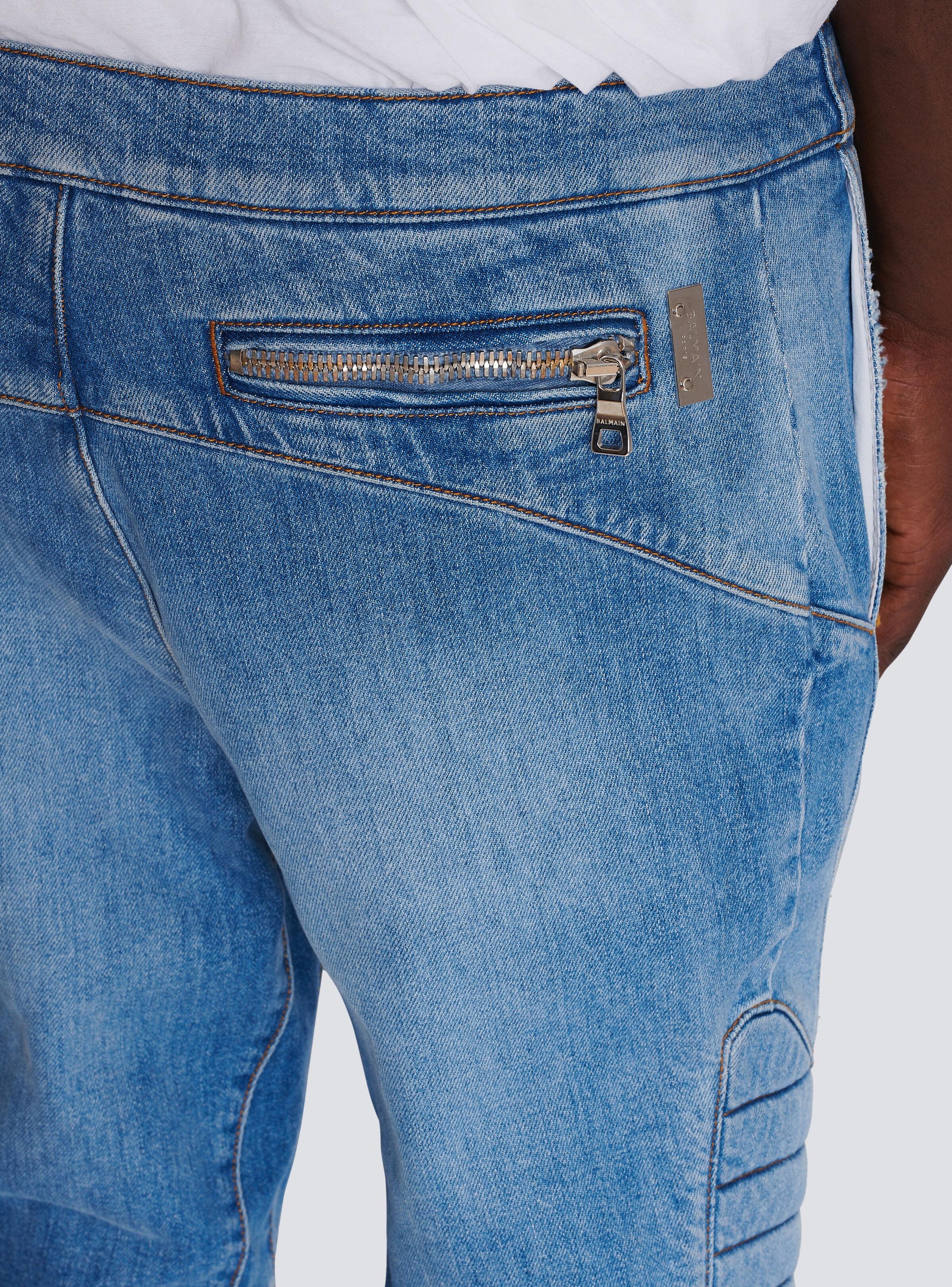 Ribbed cotton slim-fit jeans - 8