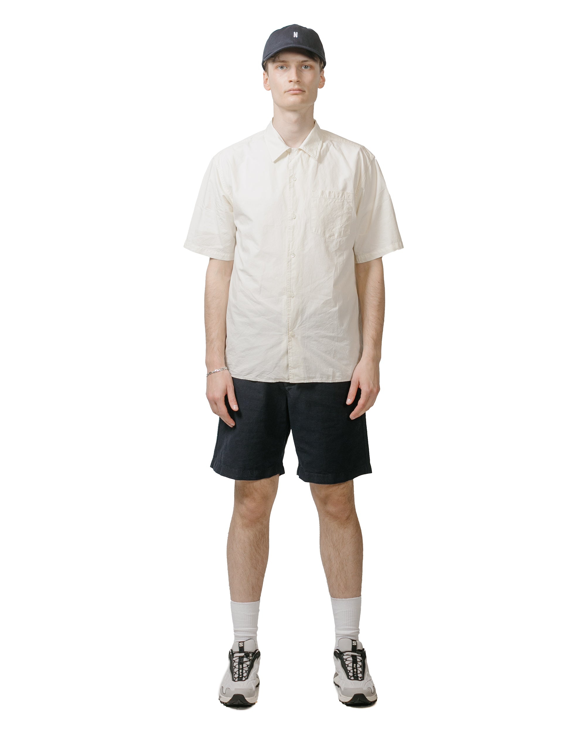 Ezra Relaxed Cotton Linen Short Dark Navy - 4