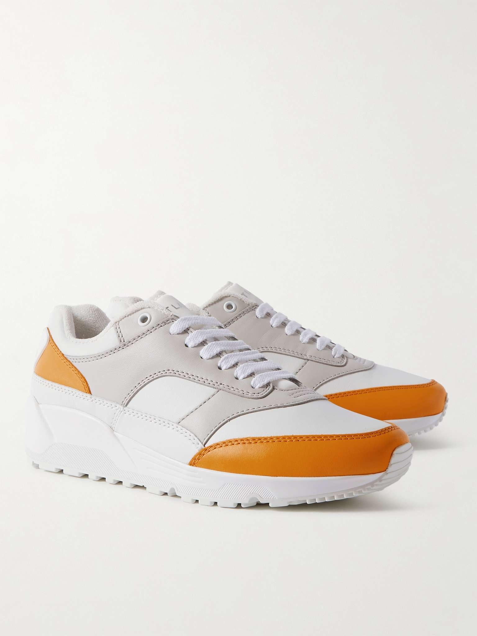 Colour-Block Leather Low-Top Sneakers - 8