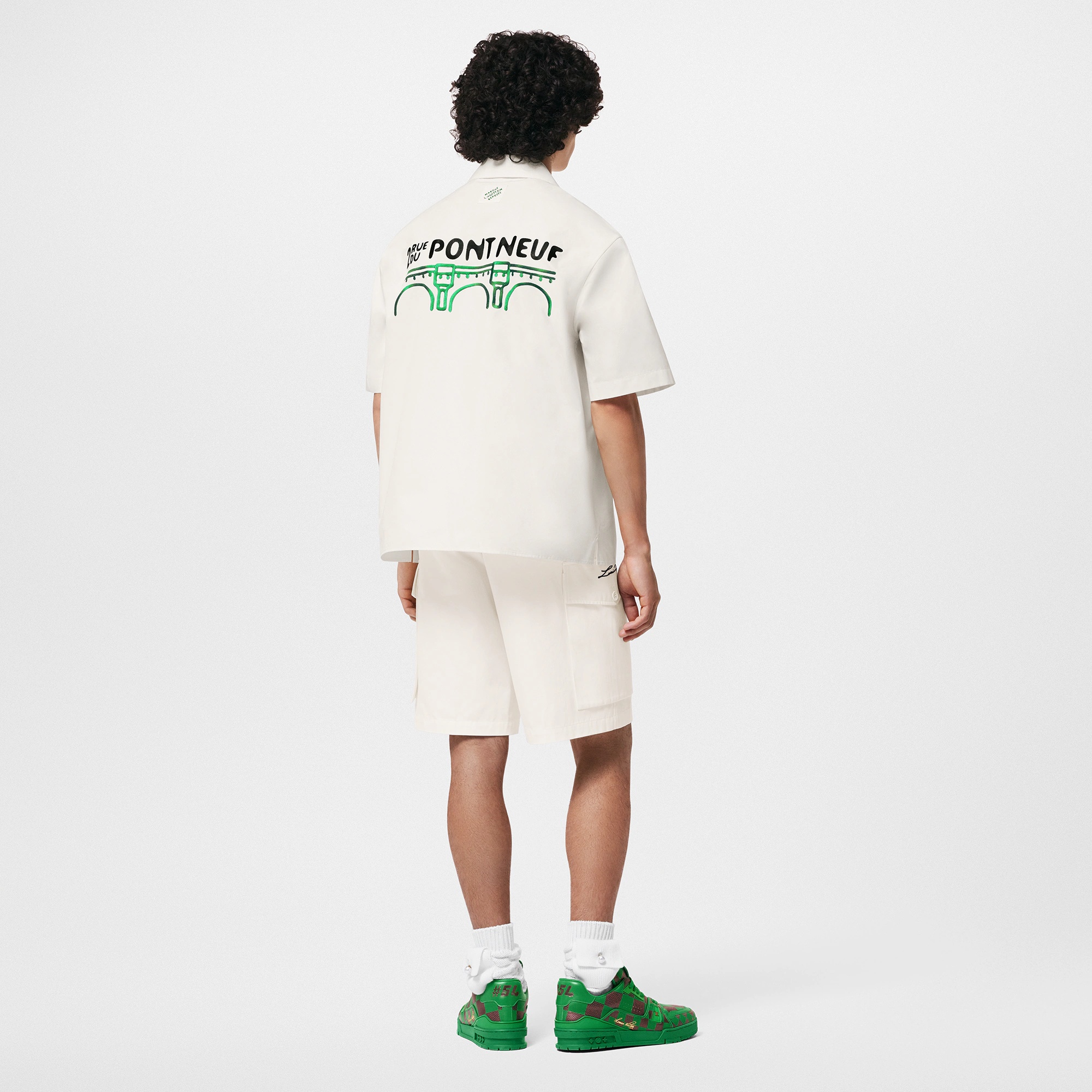 Embroidered Cotton Cargo Shorts - 3