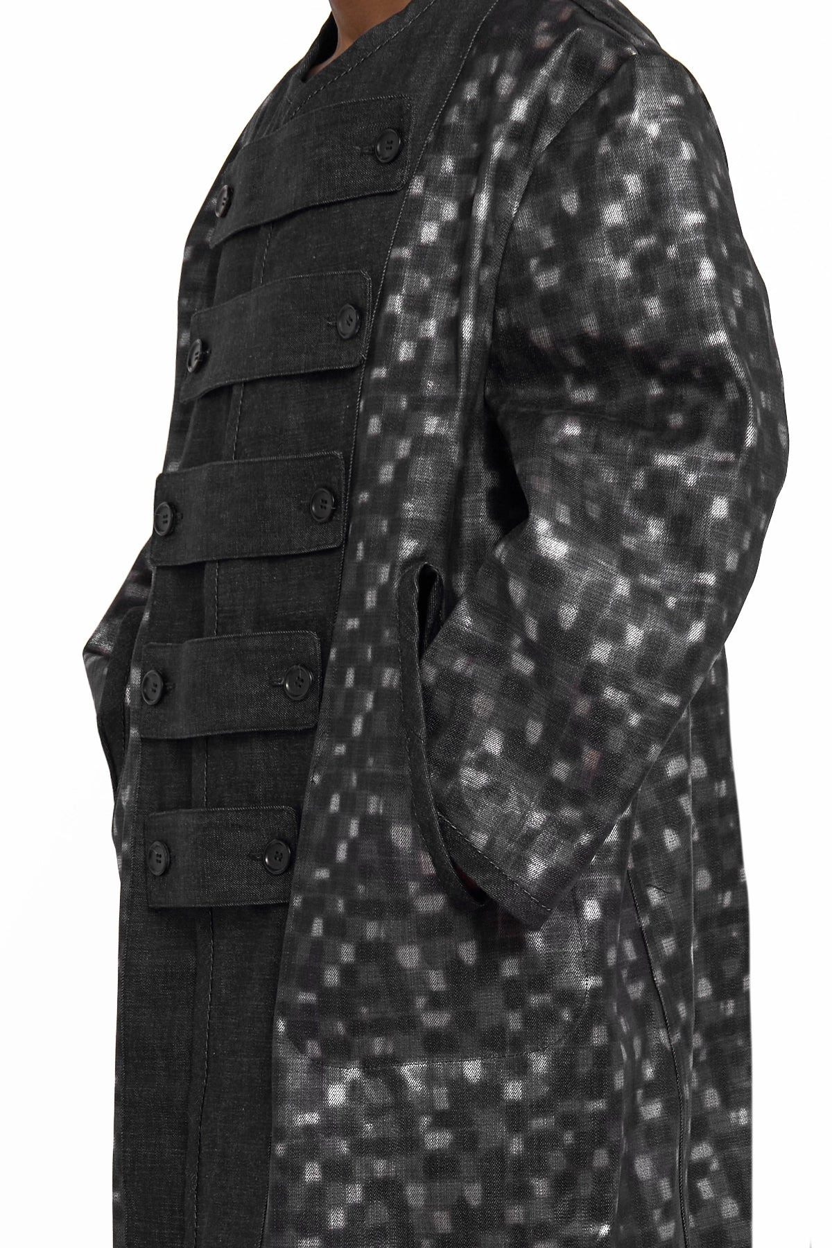 Cdg Homme Plus Denim Mixed Fabric Coat Indigo - 2