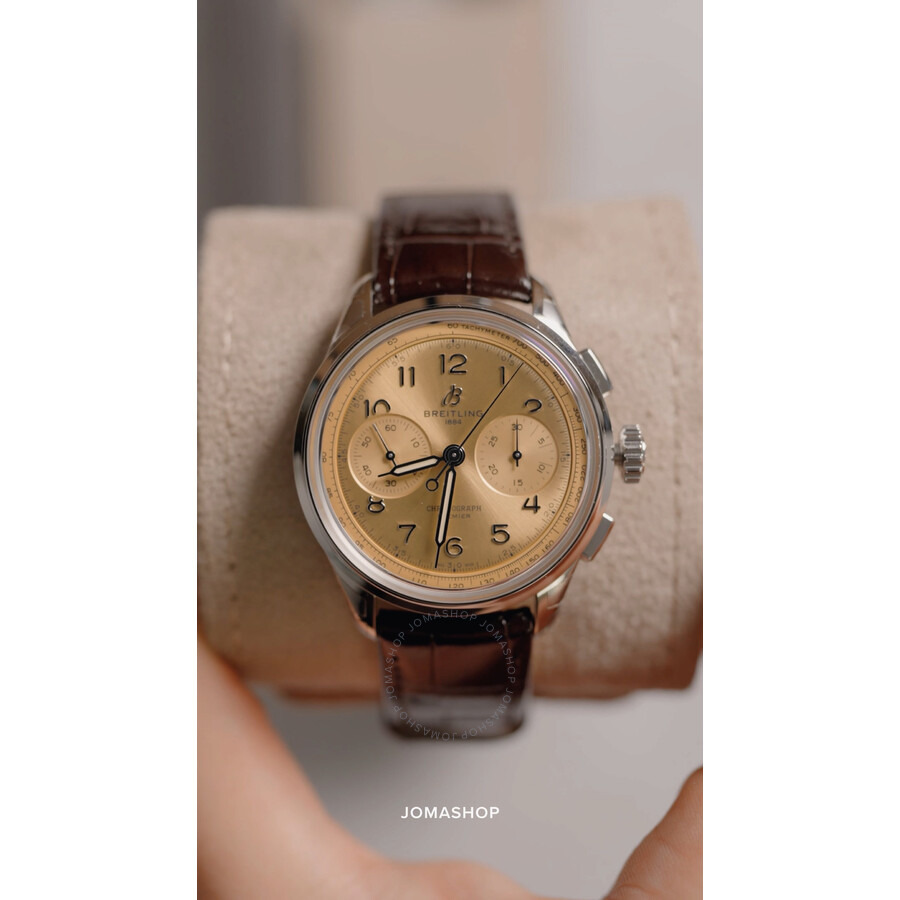 Breitling Premier B09 Chronograph Champagne Dial Hand Wind Men's Watch AB0930F51H1P1 - 4