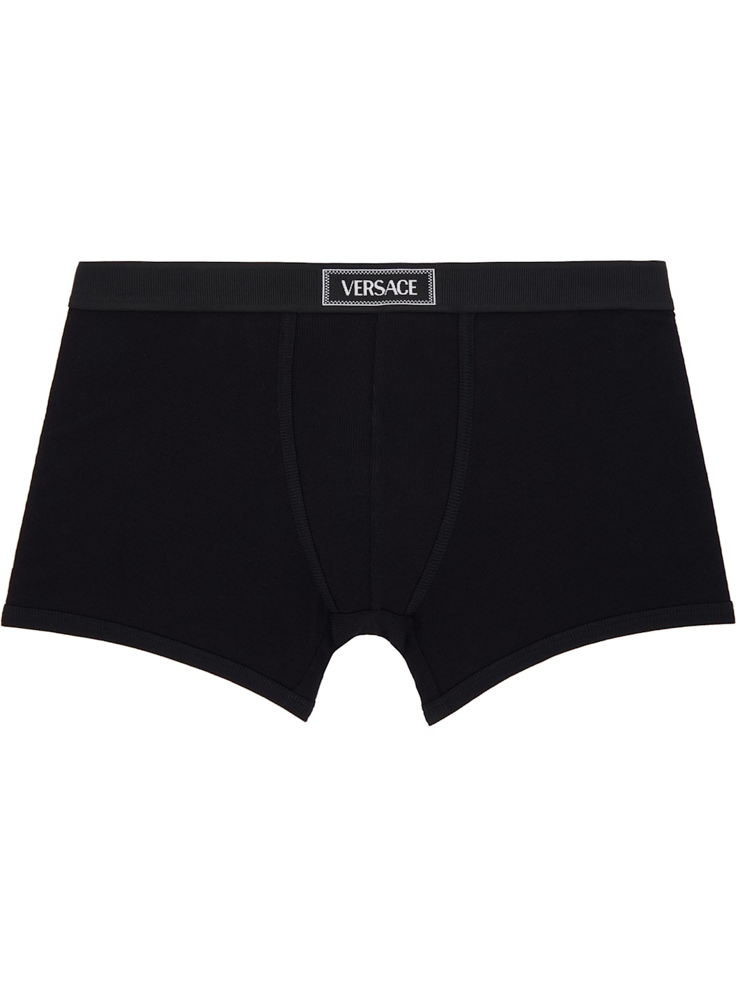 Black 90s Vintage Logo Ribbed Long Boxer Briefs - 1