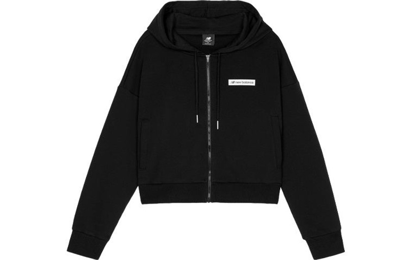 New Balance (WMNS) New Balance hooded Casual Zipper Jacket 'Black' WJ03512BK outlook