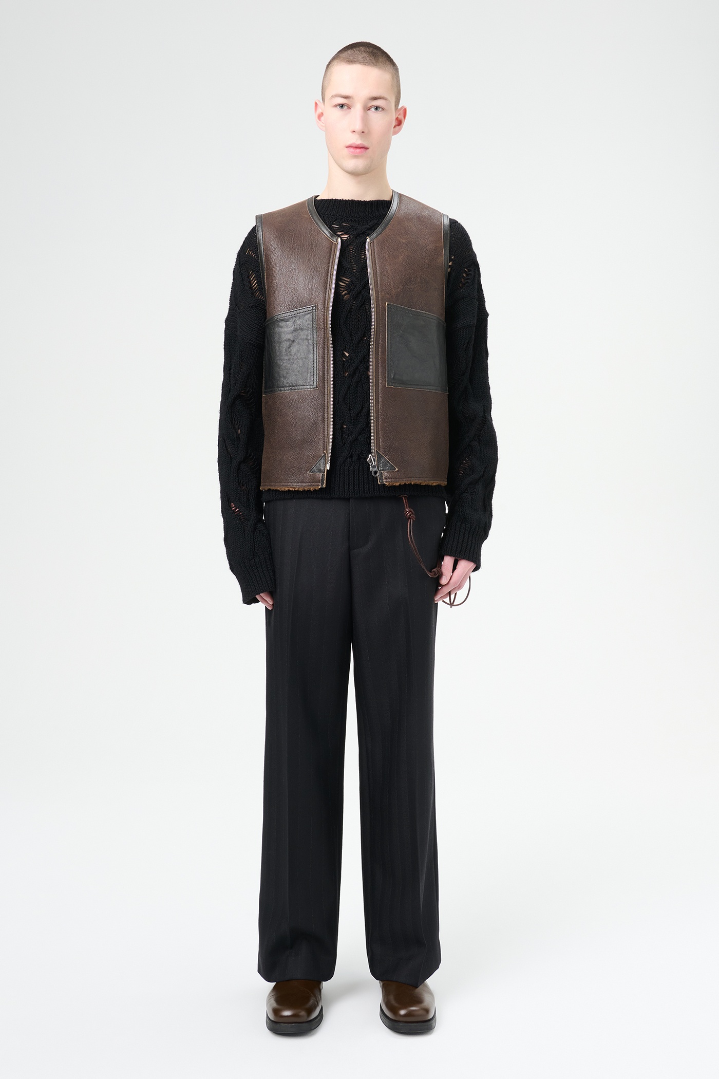 Our Legacy Reversible Shearling Vest Rustic Grain Brown Our Legacy Reversible Shearling Vest Rustic Grain Brown