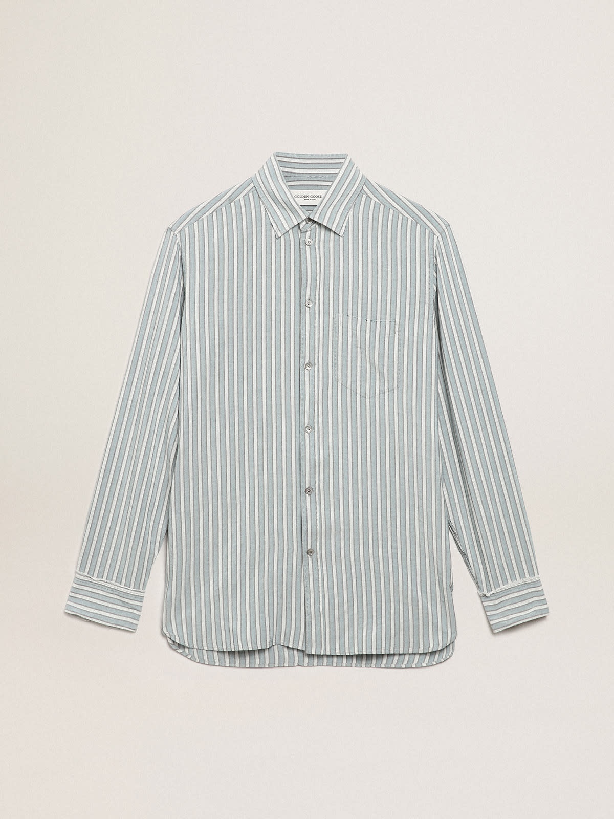 Men's shirt in viscose with stripes - 1