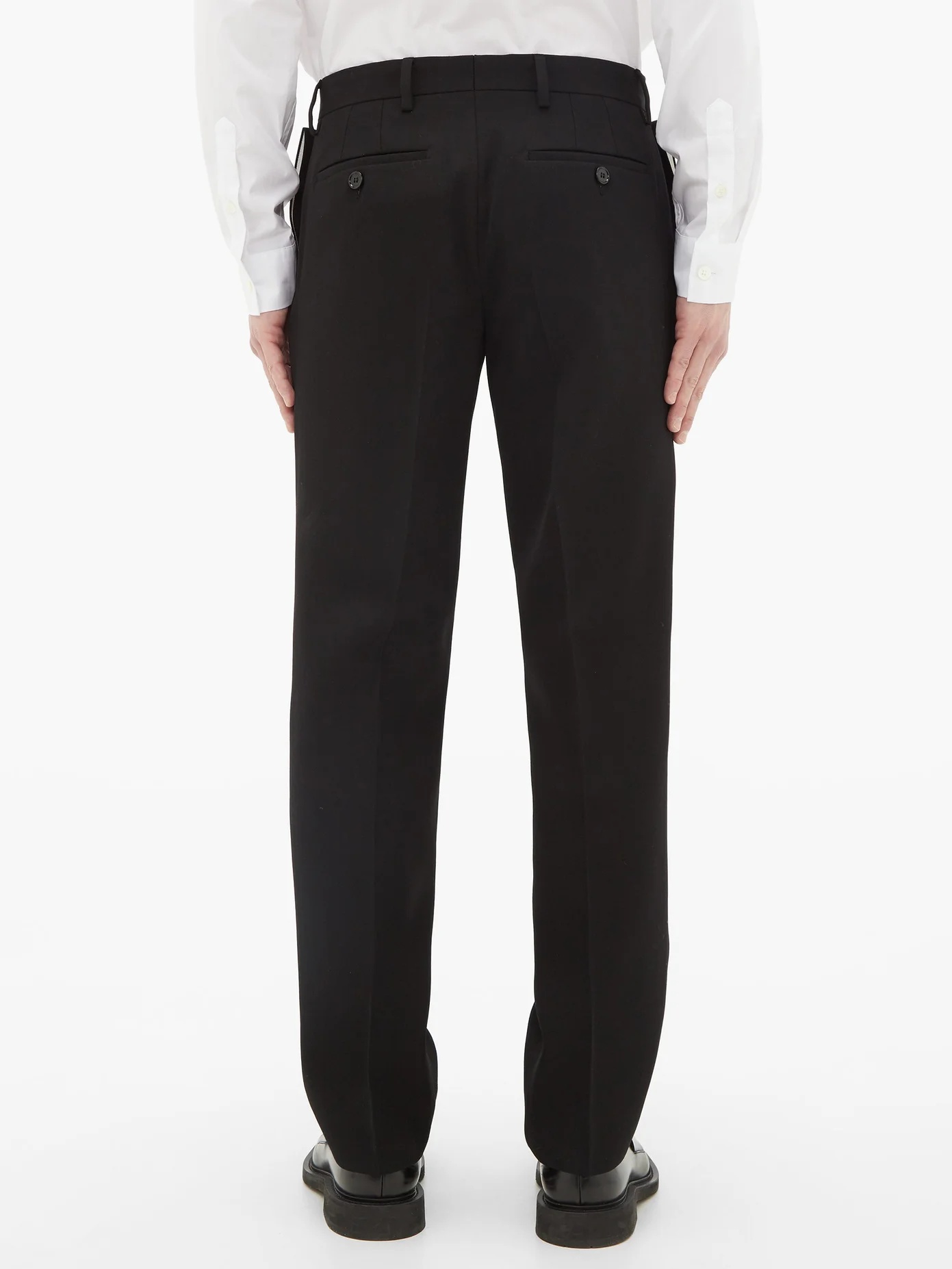 Double-pocket wool straight-leg trousers - 6