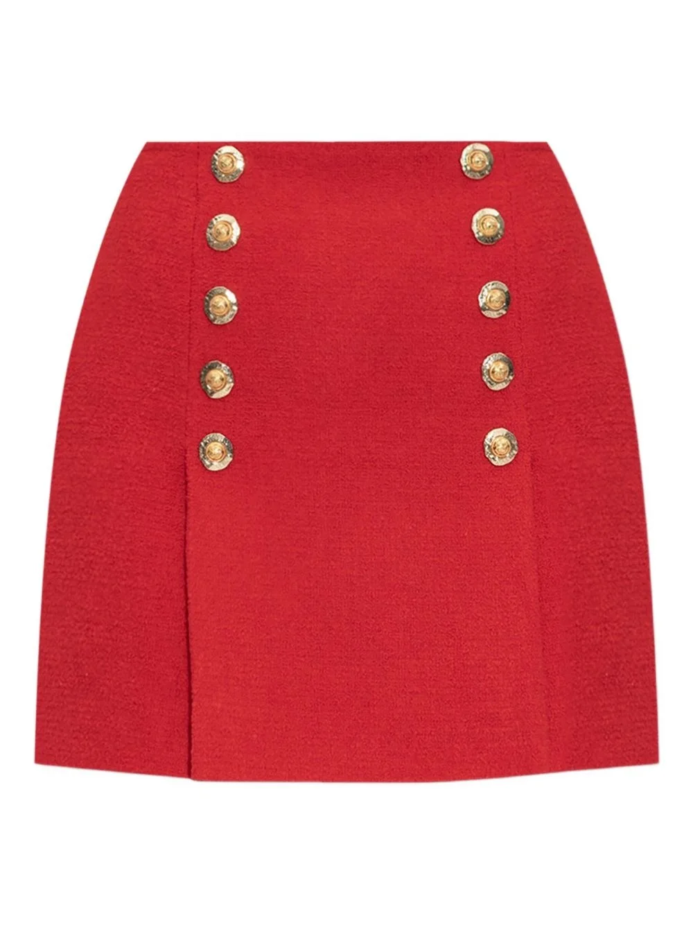 button-detail virgin wool mini skirt - 1