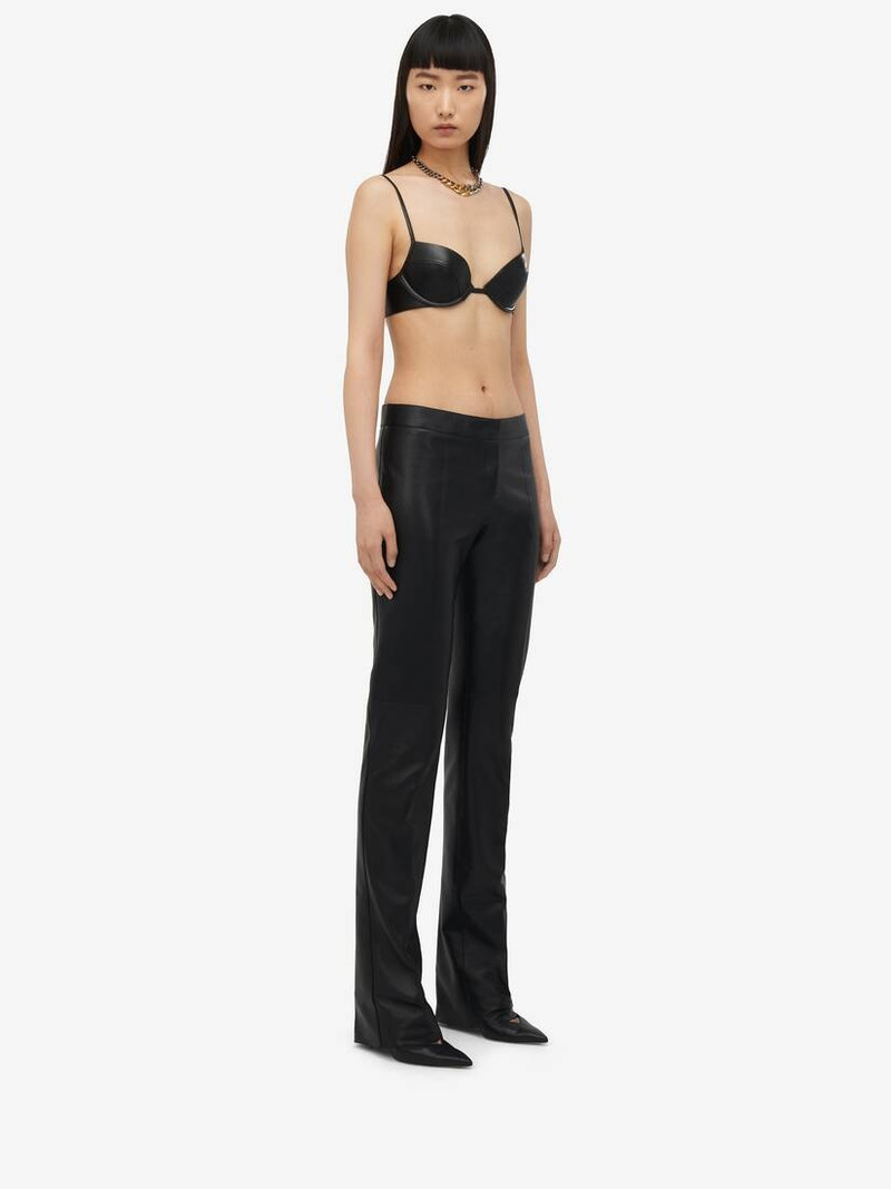 Women's Low-waisted Cigarette Trousers in Black 3