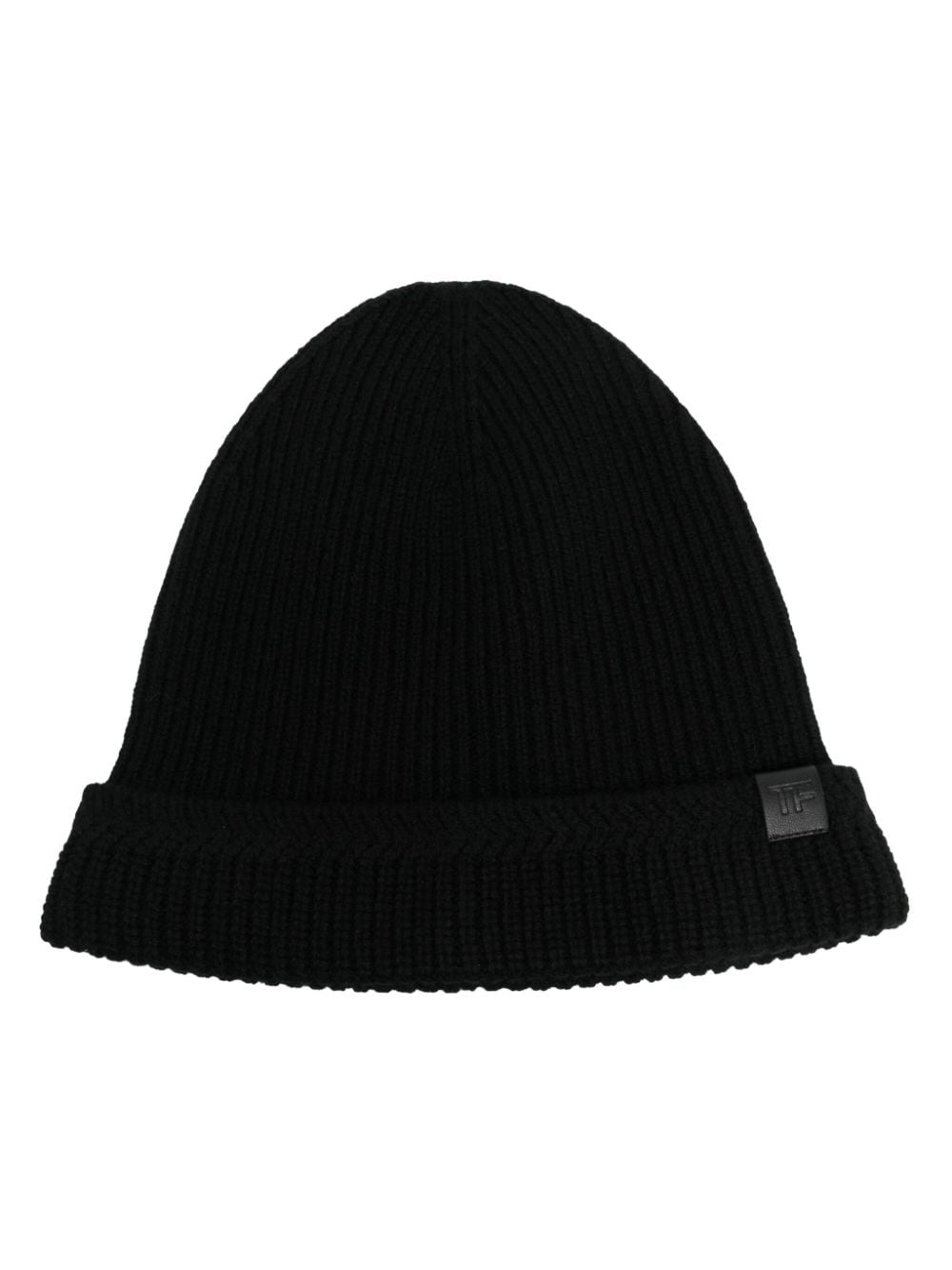 logo-patch ribbed beanie - 1