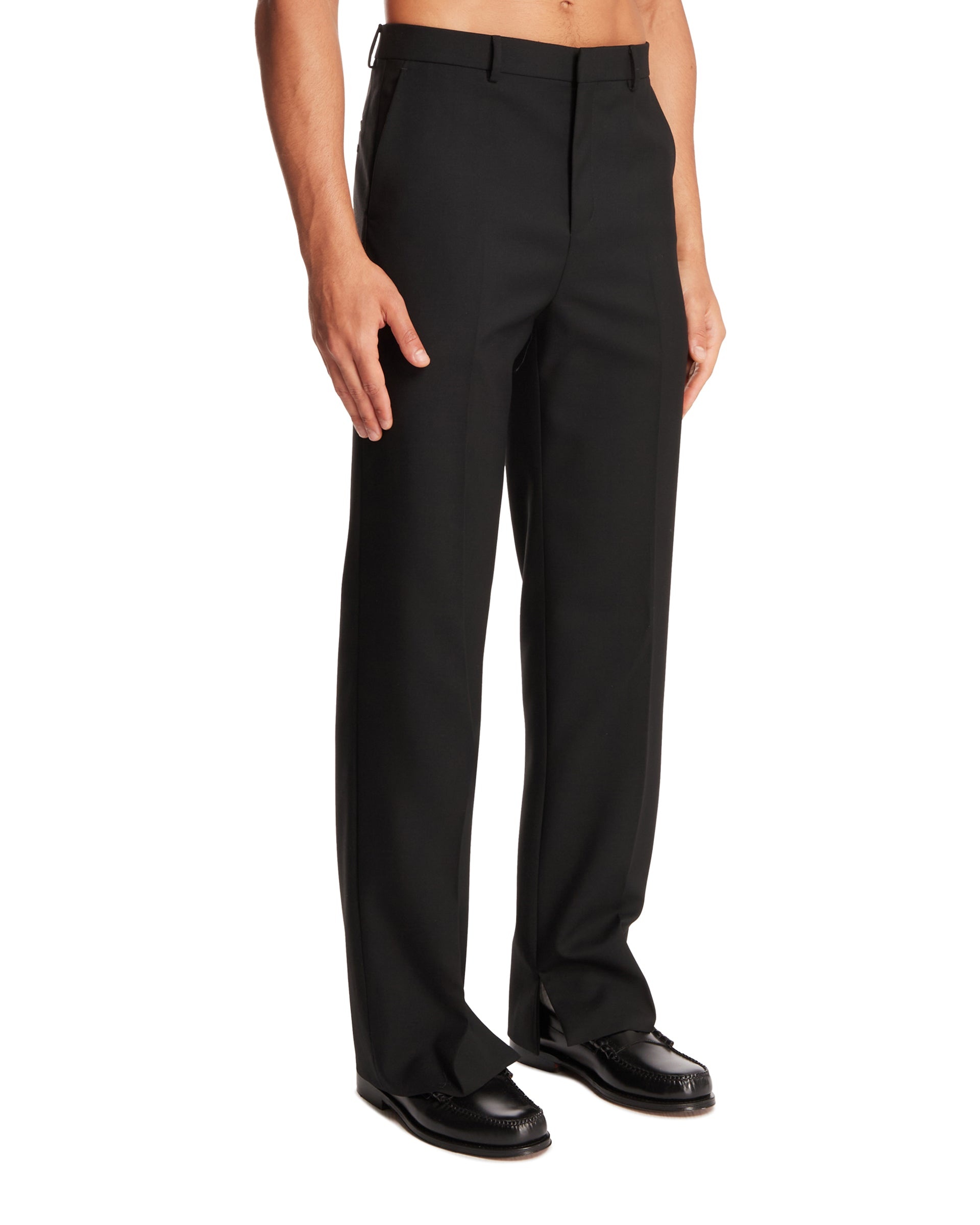 Black Wool Trousers with Embroidery - 4