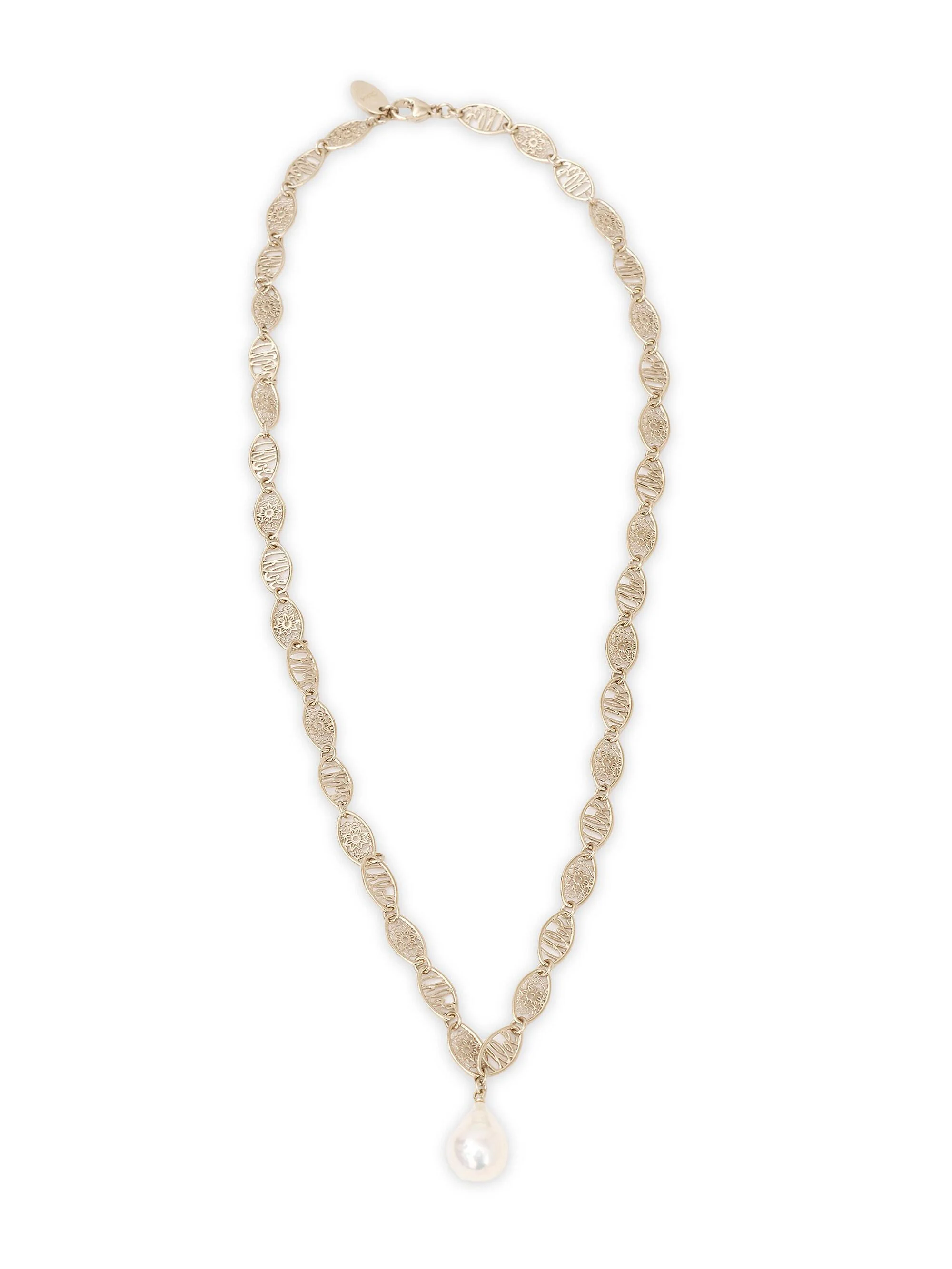 Women's Darcey Lace Vintage Gold & Cultured Freshwater Pearl Necklace - Gold - 1