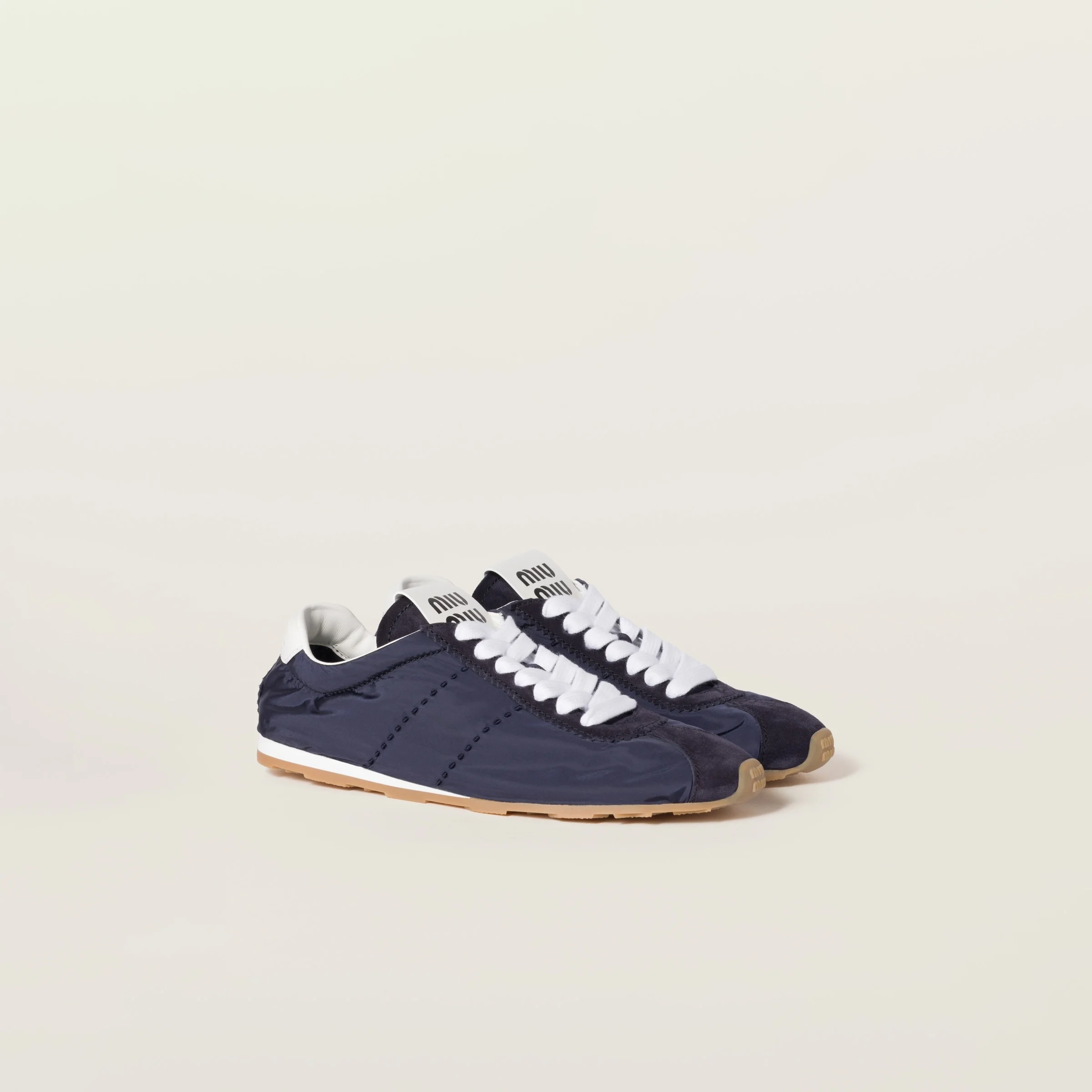 Plume technical fabric and suede sneakers - 1