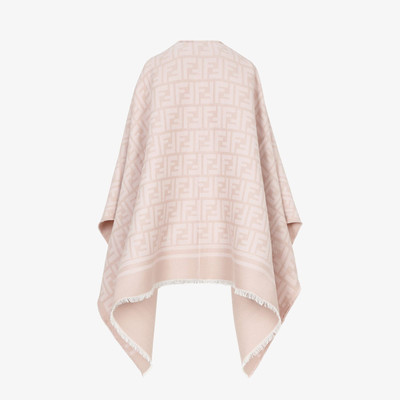 FENDI Poncho in pink wool and silk outlook