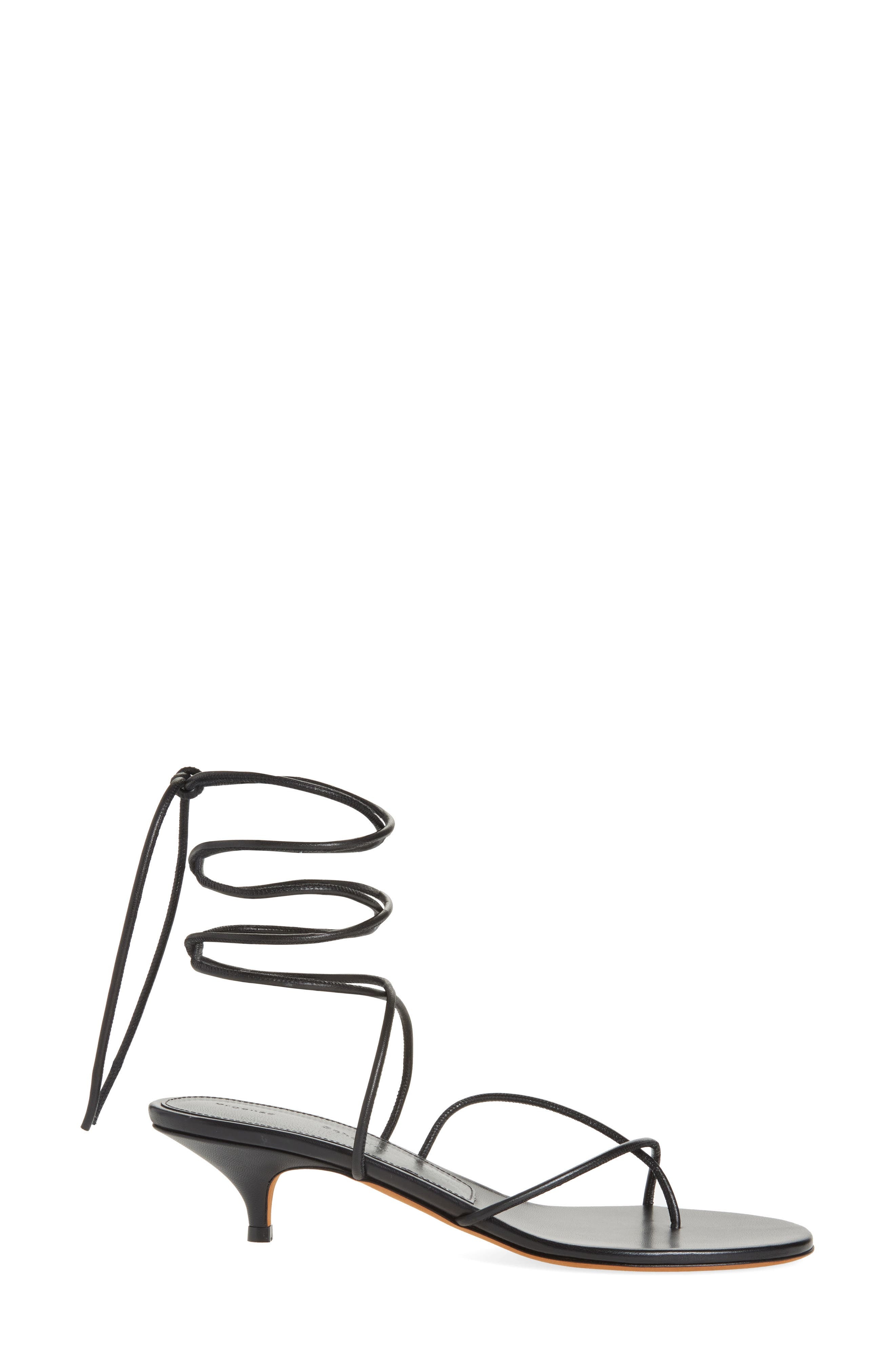 Proenza Schouler Slash Tie Kitten Heel Sandal in Black at Nordstrom - 3