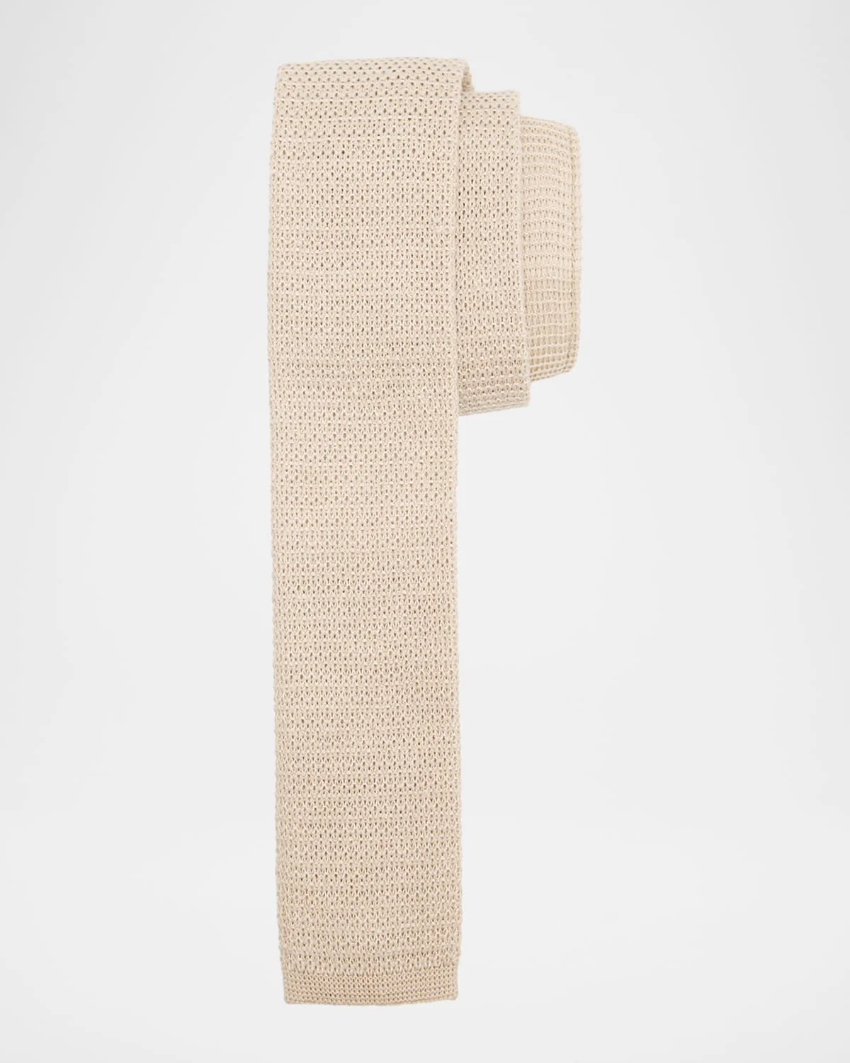 Men's Solid Linen Knit Tie - 1