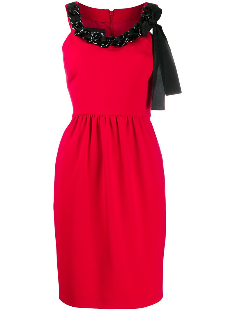 chain-embellished crepe dress 1