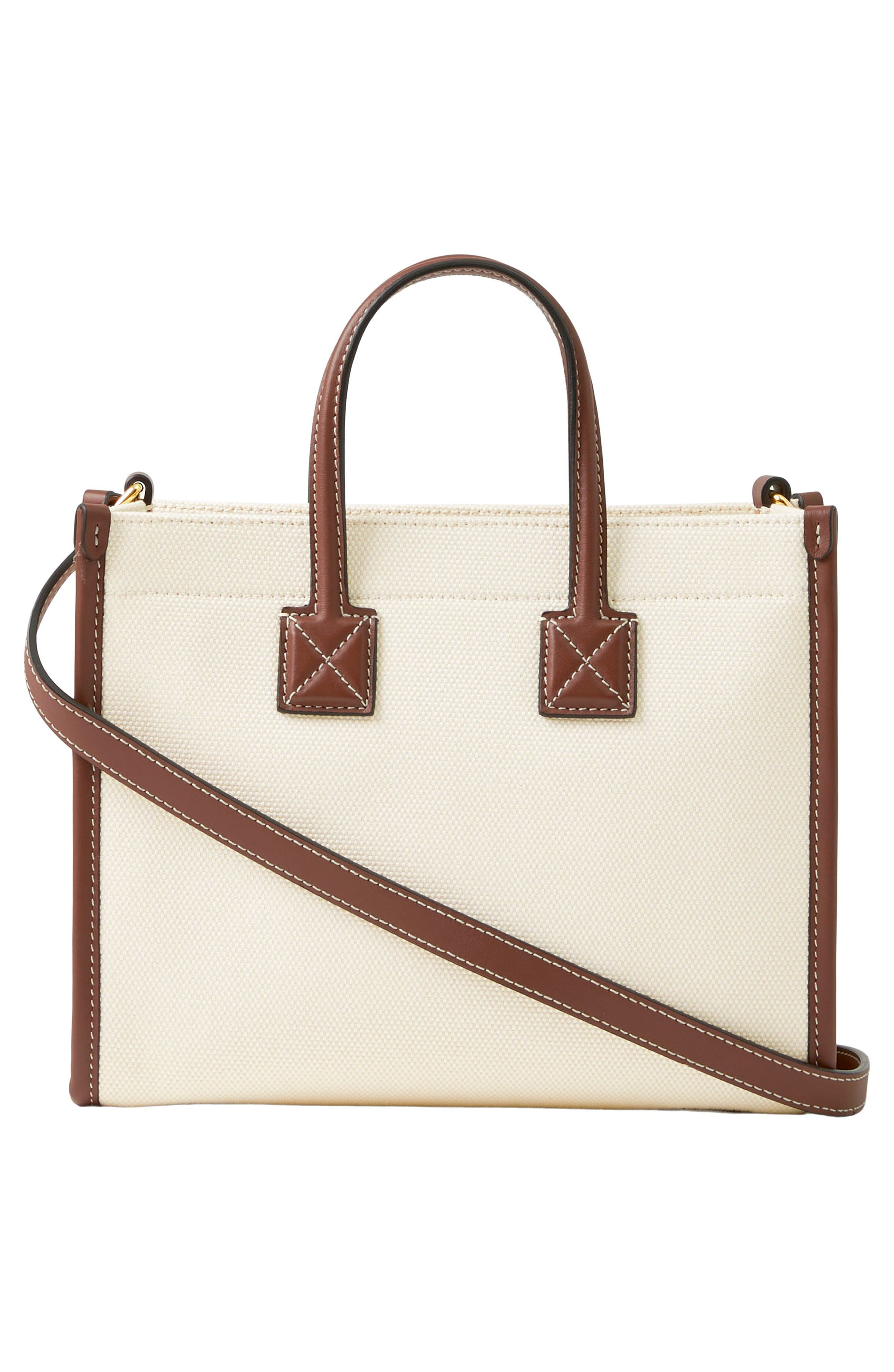 burberry Mini Towner Horseferry Print Canvas & Leather Tote in Natural/Tan at Nordstrom - 3