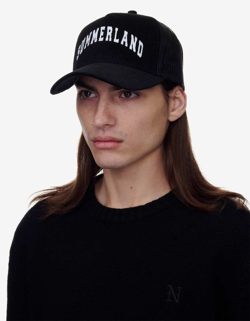 NAHMIAS Nahmias Black Summerland Corduroy Trucker Hat outlook