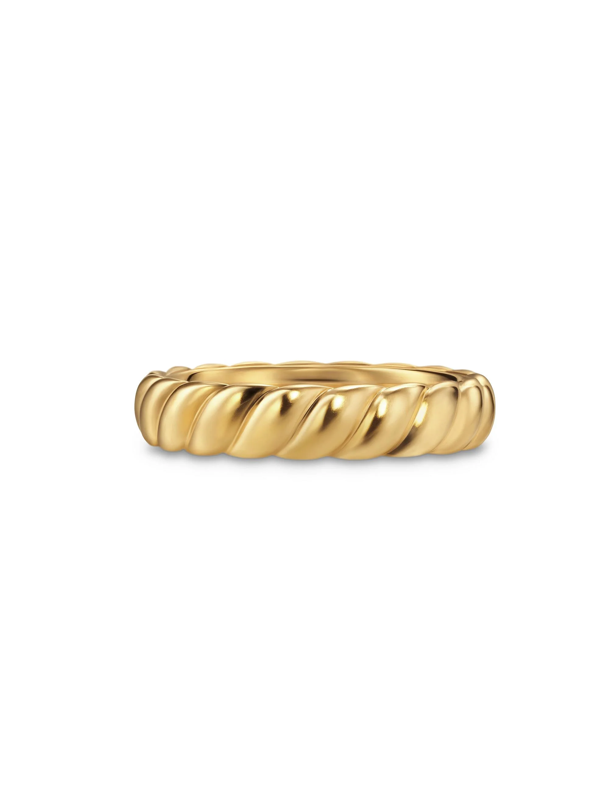 Men's Sculpted Cable Band Ring in 18K Yellow Gold, 5MM - Gold - 1