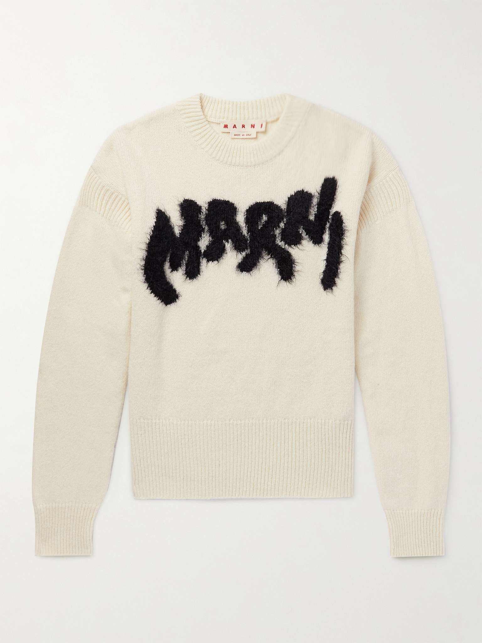 Logo-Intarsia Virgin Wool-Blend Sweater - 1